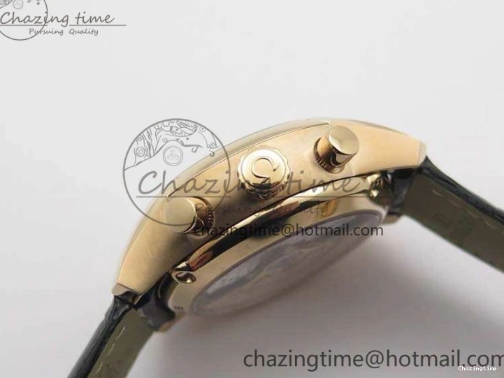 0104 De Ville Chronograph RG OMF 1:1 Best Edition Black Dial On Black Leather Strap A Sophisticated 8106